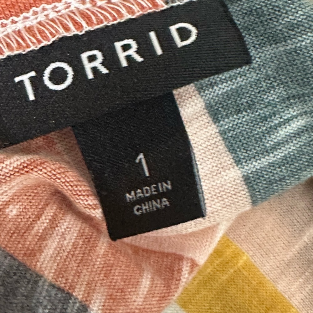 Torrid Multicolor Striped Button-Down Top - image 5